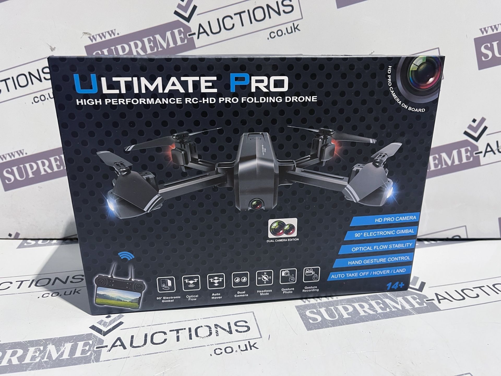 TRADE LOT 5 X BRAND NEW ULTIMATE PRO HIGH PERFORMANCE RC-HD PRO FOLDING DRONES R 8.4 RRP £309 WITH