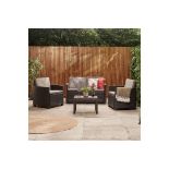 4 Seater Amalfi Rattan Sofa Set. - SR7. RRP £499.99. Finished with a versatile black and grey