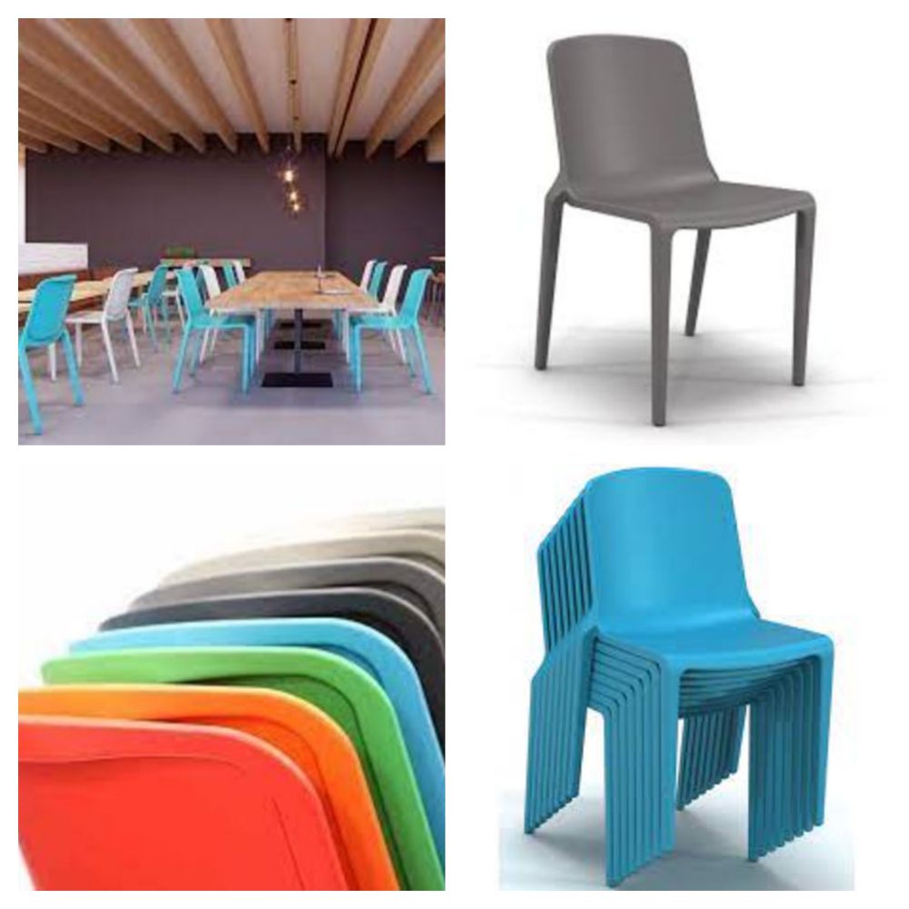 PALLETS OF BRAND NEW HATTON ONE PIECE PLASTIC CHAIRS IN VARIOUS COLOURS RRP PER PALLET £2,016