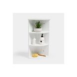 White 3 Tier Corner Shelf Unit. - BI. Mount our White Corner Unit featuring a Shaker Style Design