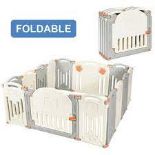 Foldable Baby Playpen 14 Panel Activity Center Safety Play Yard W/ Lock Door. - PW. We prepared this