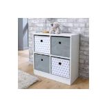 Jive 4 Cube Drawers - Grey/Grey Hearts. - BI. Update your storage solutions with cube storage
