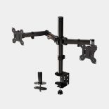 Dual-Arm Two Monitor Mount. - S2. Ease the strain on your neck and back by positioning your monitors