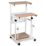 2-In-1 Mobile Lifting Height Adjustable Computer Desk. - PW. It is not only a computer desk but also