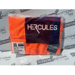 10 X BRAND NEW HERCULES DURABLE WORKWEAR BIB AND BRACE HI VIS ORANGE (SIZES MAY VARY) R3.6