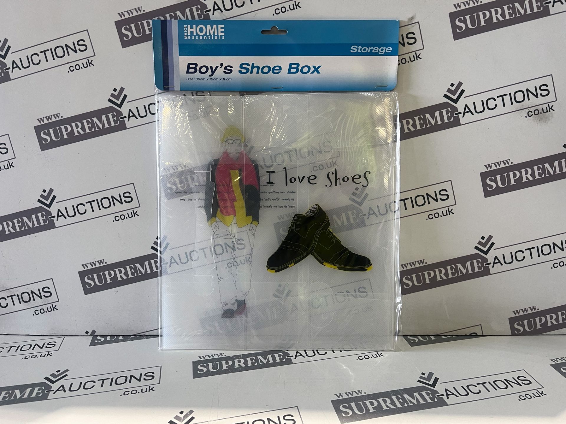 36 x NEW & PACKAGED BOYS LUXURY SHOE STORAGE BOXES. (ROW19.4/10.3)