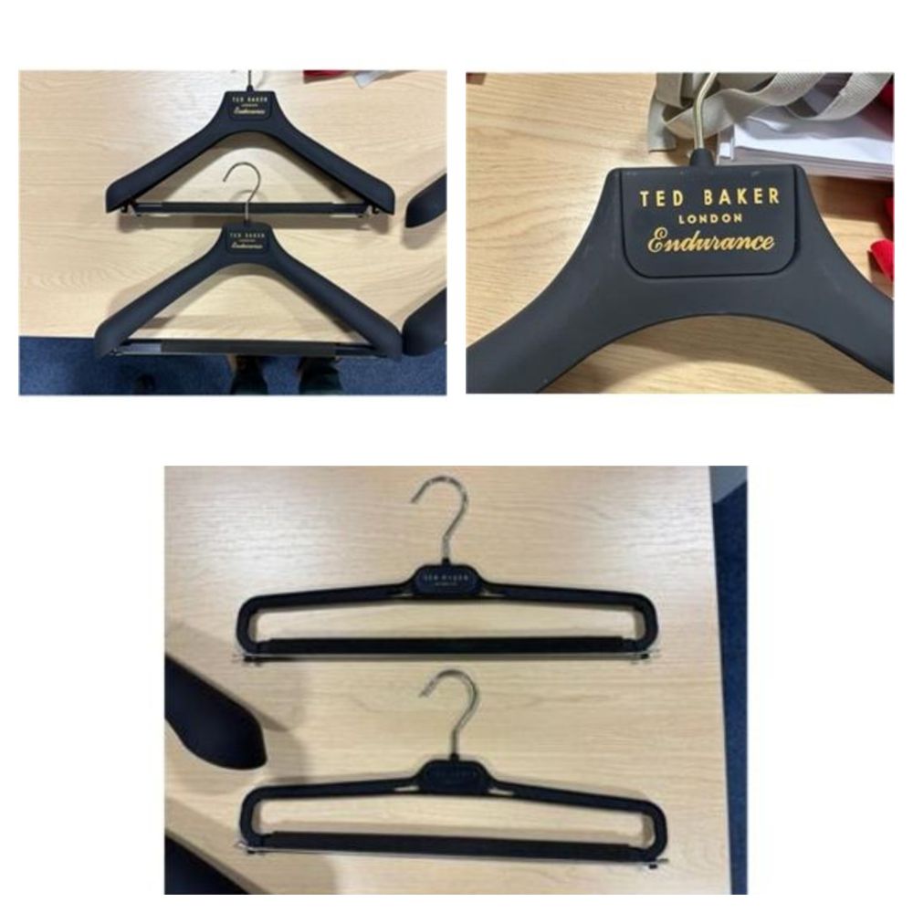 FULL PALLETS OF OFFICIAL TED BAKER CLOTHES HANGERS INCLUDING SUIT HANGERS, JACKET HANGERS, TROUSER HANGERS AND MORE