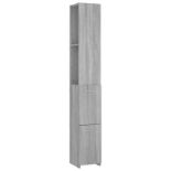vidaXL Bathroom Cabinet Grey Sonoma 25x26.5x170 cm Engineered Wood. - SR47. Stylish design: The