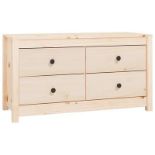 vidaXL Side Cabinet 100x40x54 cm Solid Wood Pine. - SR47. Solid pine wood: This cabinet is made of