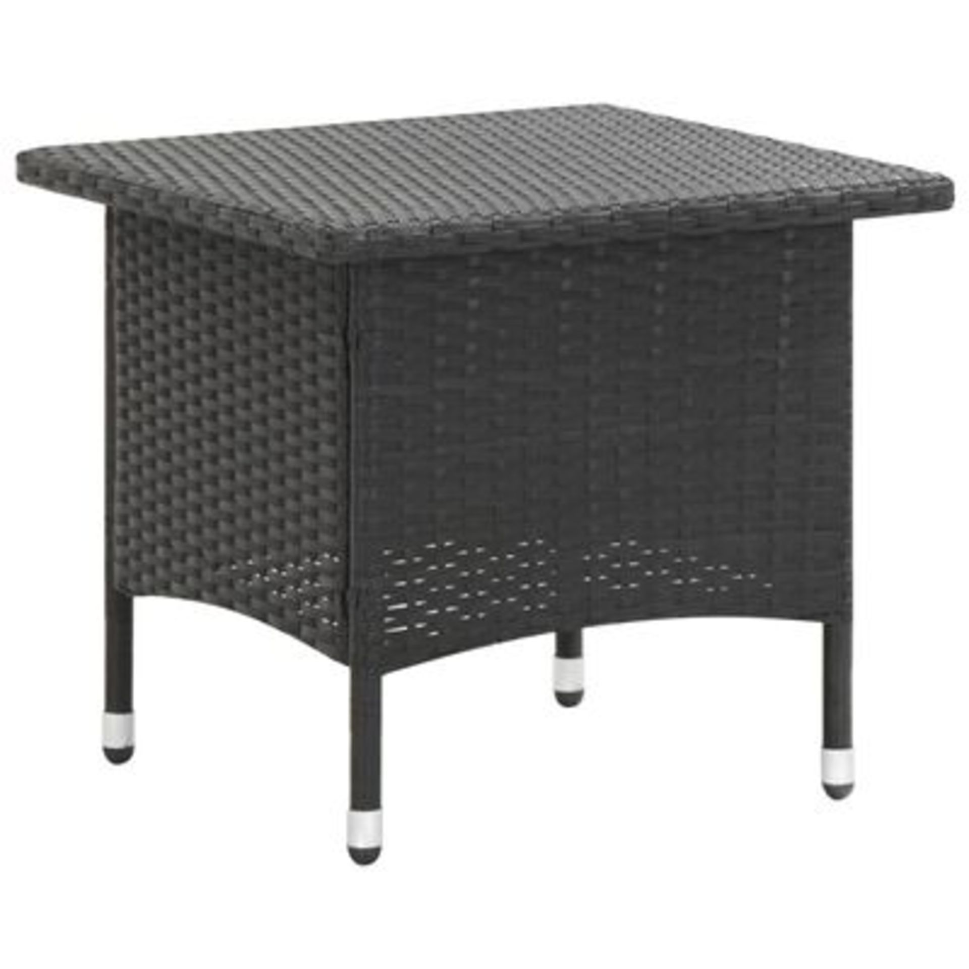 vidaXL Tea Table Black 50x50x47 cm Poly Rattan. - SR47. Made of the weather resistant PE rattan,