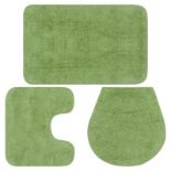 vidaXL Bathroom Mat Set 3 Pieces Fabric Green. - SR47. Made of 100% cotton, the mat set is anti-