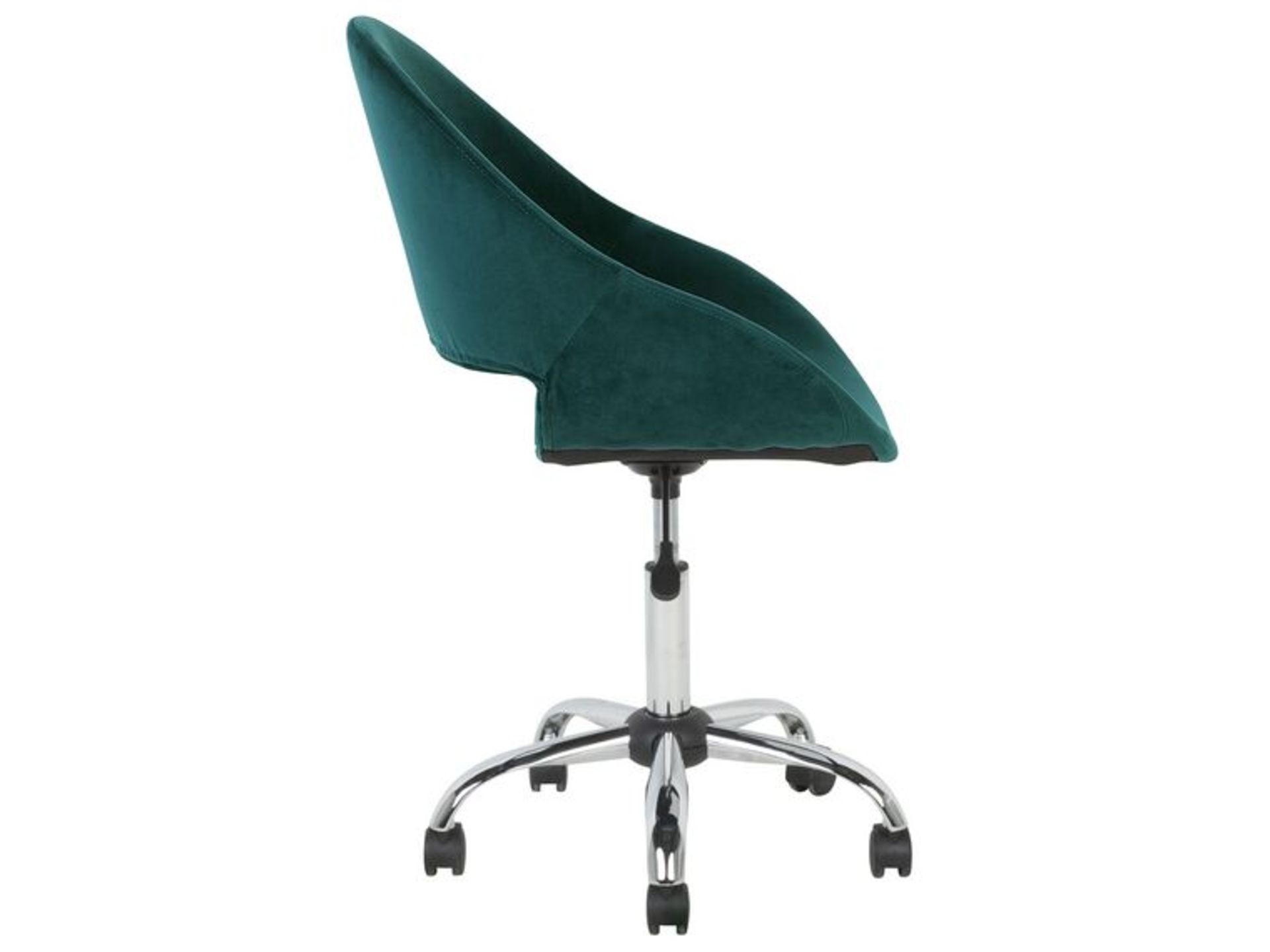 Selma Velvet Armless Desk Chair Green. - SR6. RRP £189.99. Upgrade your home office with this - Image 2 of 2