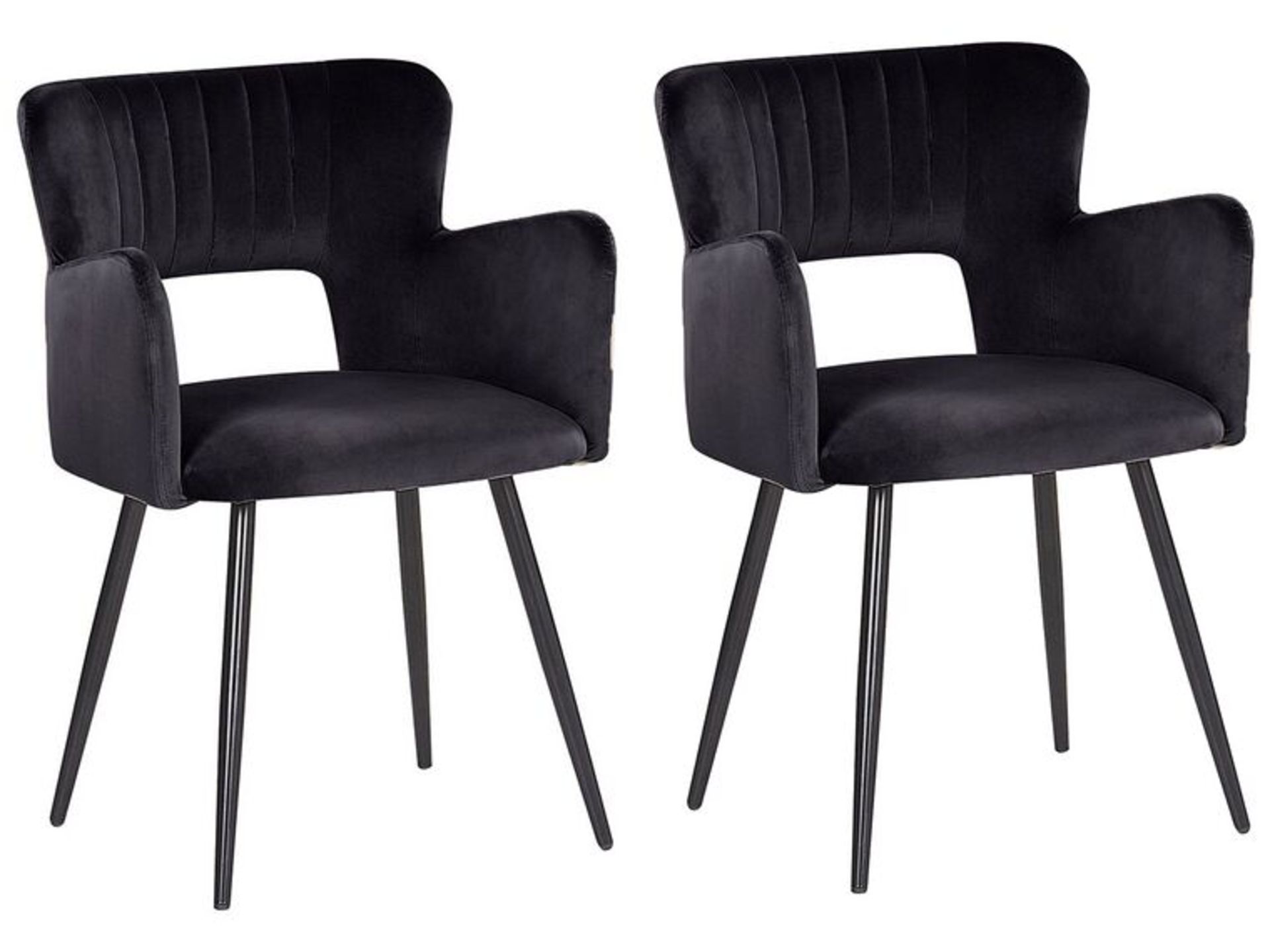 Sanilac Set of 2 Velvet Dining Chairs Black. - SR6. RRP £249.99. These chairs are all about modern
