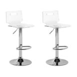 Malta Set of 2 Swivel Bar Stools Transparent.- SR6. RRP £269.99. This great stool set showcases a
