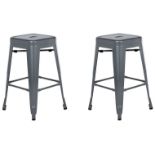 Cabrillo Set of 2 Bar Stools 60 cm Grey. - SR6. RRP £149.99. Comfortable, practical and on-trend -