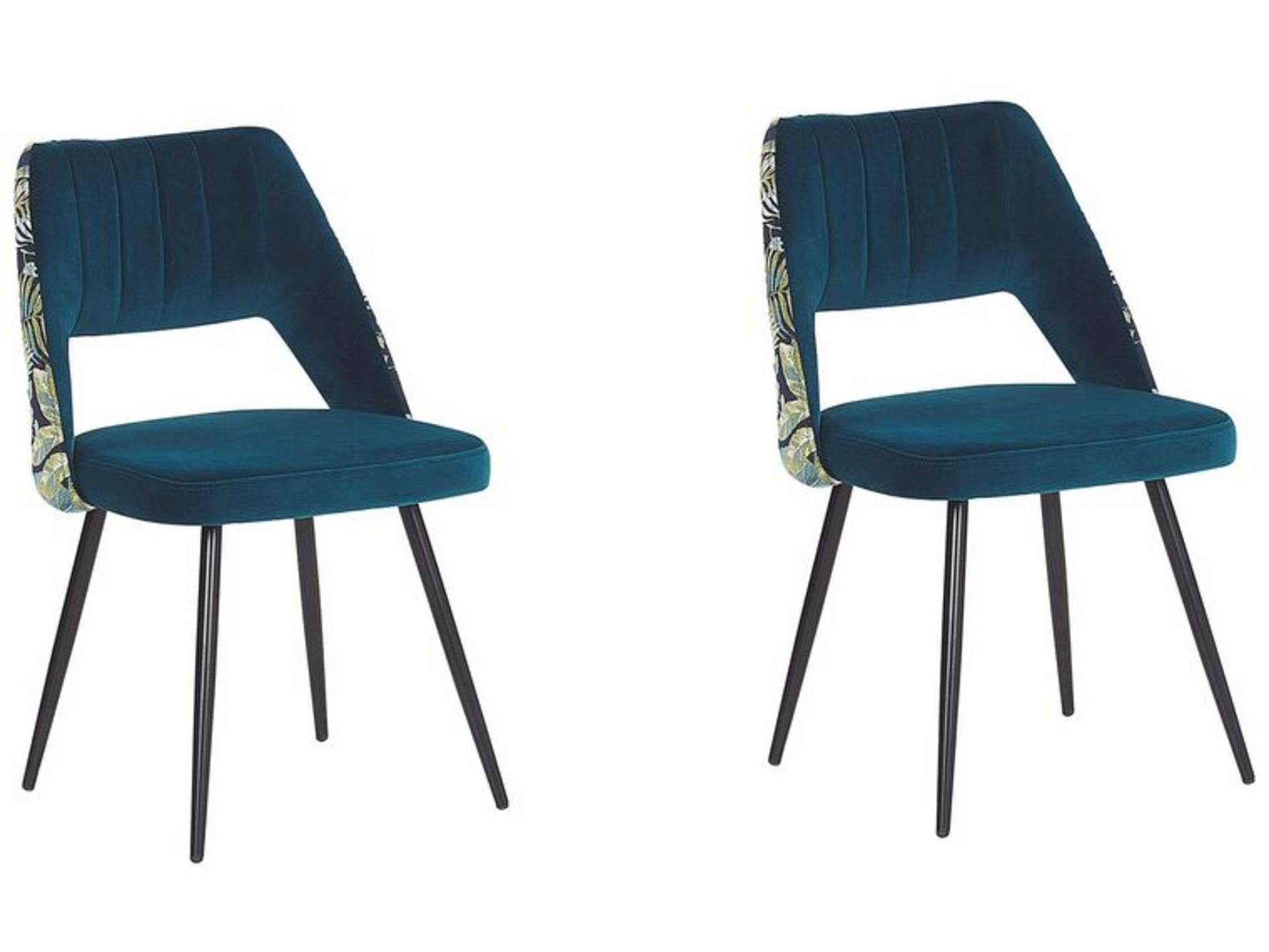 Set of 2 Ansley Velvet Dining Chairs Blue . - SR6. RRP £219.99. An elegant addition to any modern as