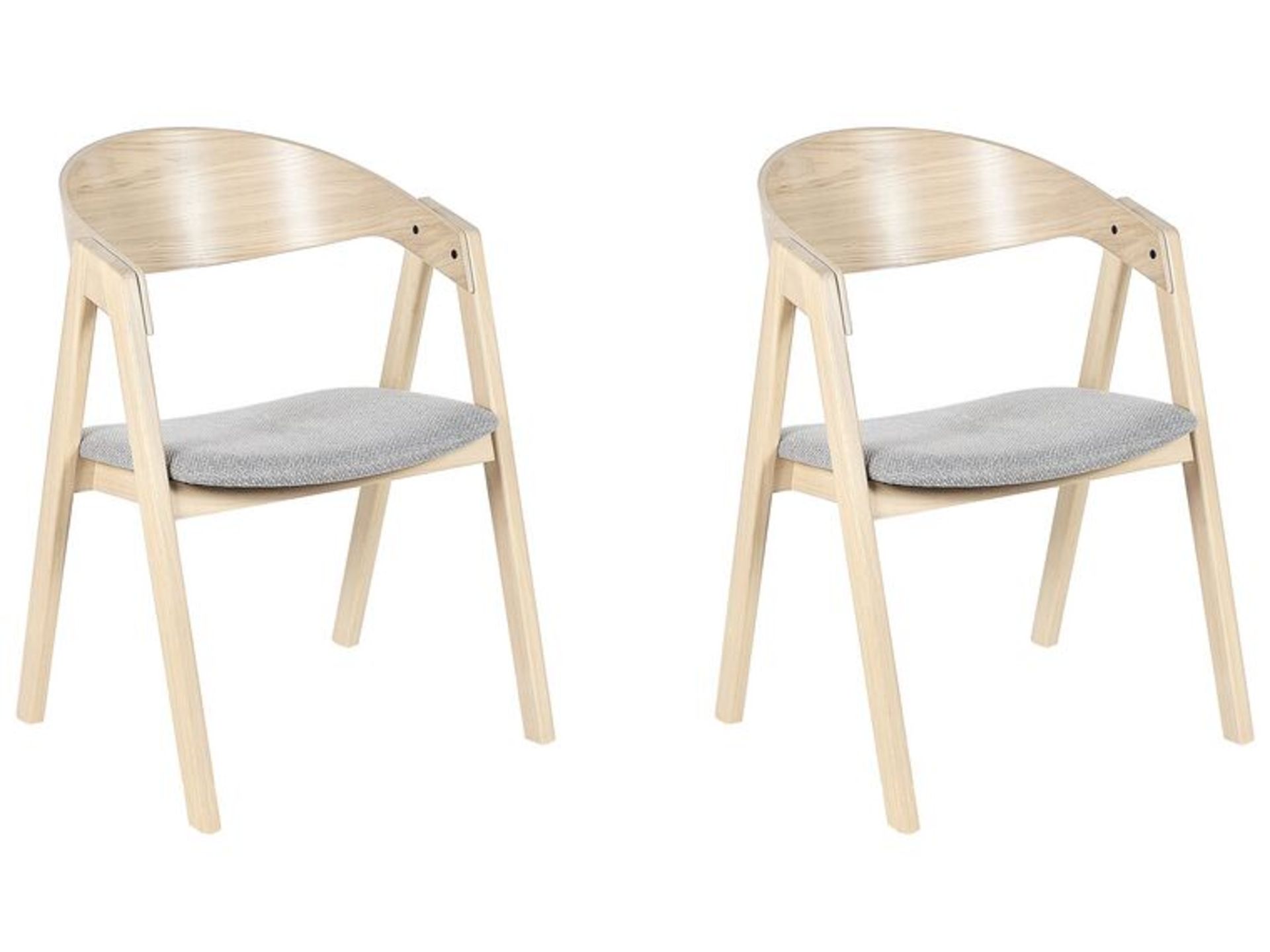 Yuba Set of 2 Dining Chairs Light Wood and Grey. - SR6. RRP £300.99. If you are looking for a