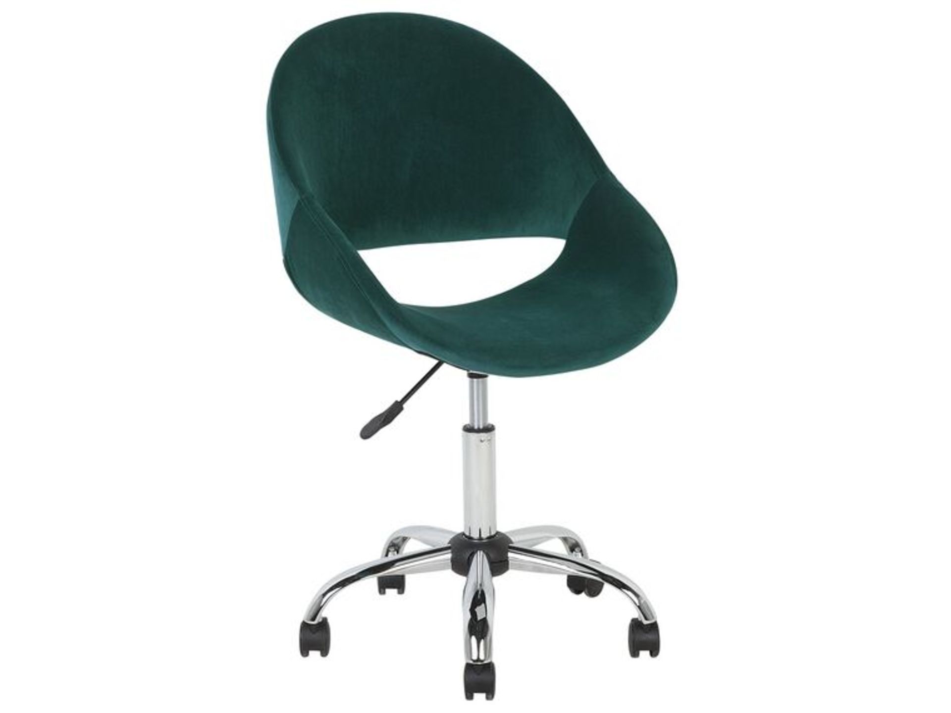 Selma Velvet Armless Desk Chair Green. - SR6. RRP £189.99. Upgrade your home office with this
