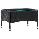 vidaXL Coffee Table Black 60x40x36 cm Poly Rattan. - SR48. Made of the weather resistant stripe