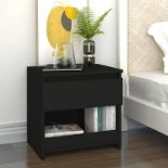 vidaXL Bedside Cabinets 2 pcs Black 40x30x39 cm Engineered Wood. - SR47. made of engineered wood,