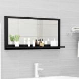 vidaXL Bathroom Mirror Black 80x10.5x37 cm Engineered Wood. - SR3. The wall mirror is made of