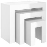 vidaXL Nesting Coffee Tables 3 pcs High Gloss White Engineered Wood. - SR3. The coffee tables have