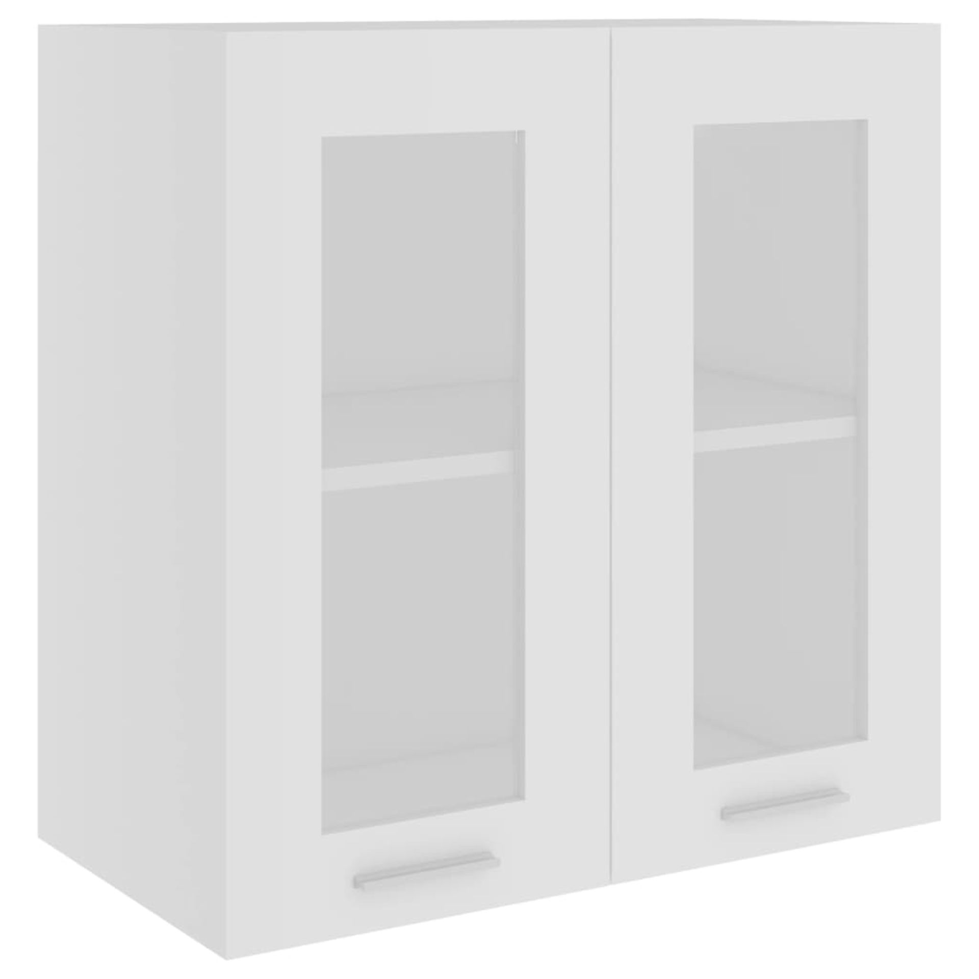 vidaXL Hanging Glass Cabinet White 60x31x60 cm Engineered Wood. - SR48. The storage cabinet is
