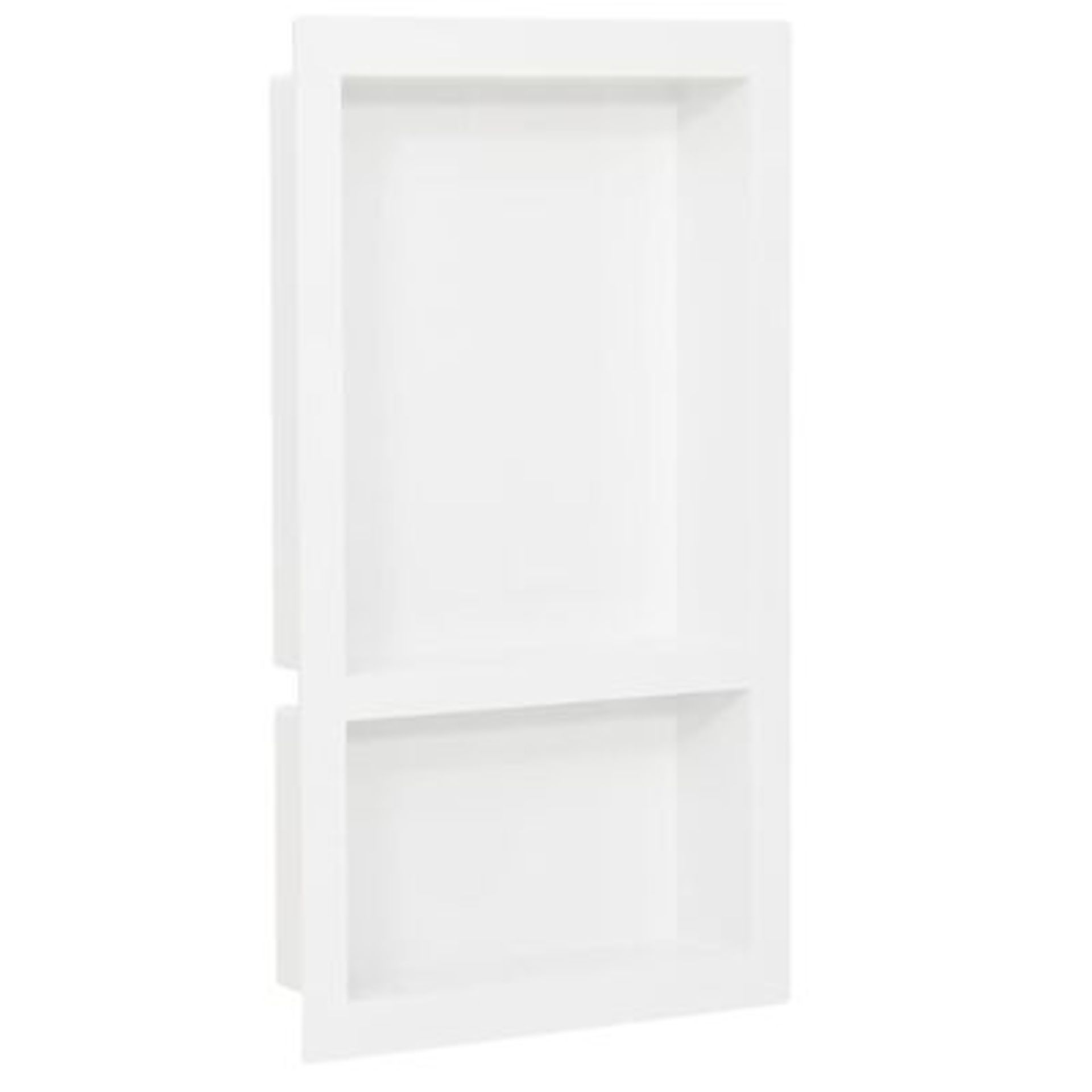 vidaXL Shower Niche with 2 Compartments High Gloss White 41x69x9 cm. - SR47. This bathroom shelf