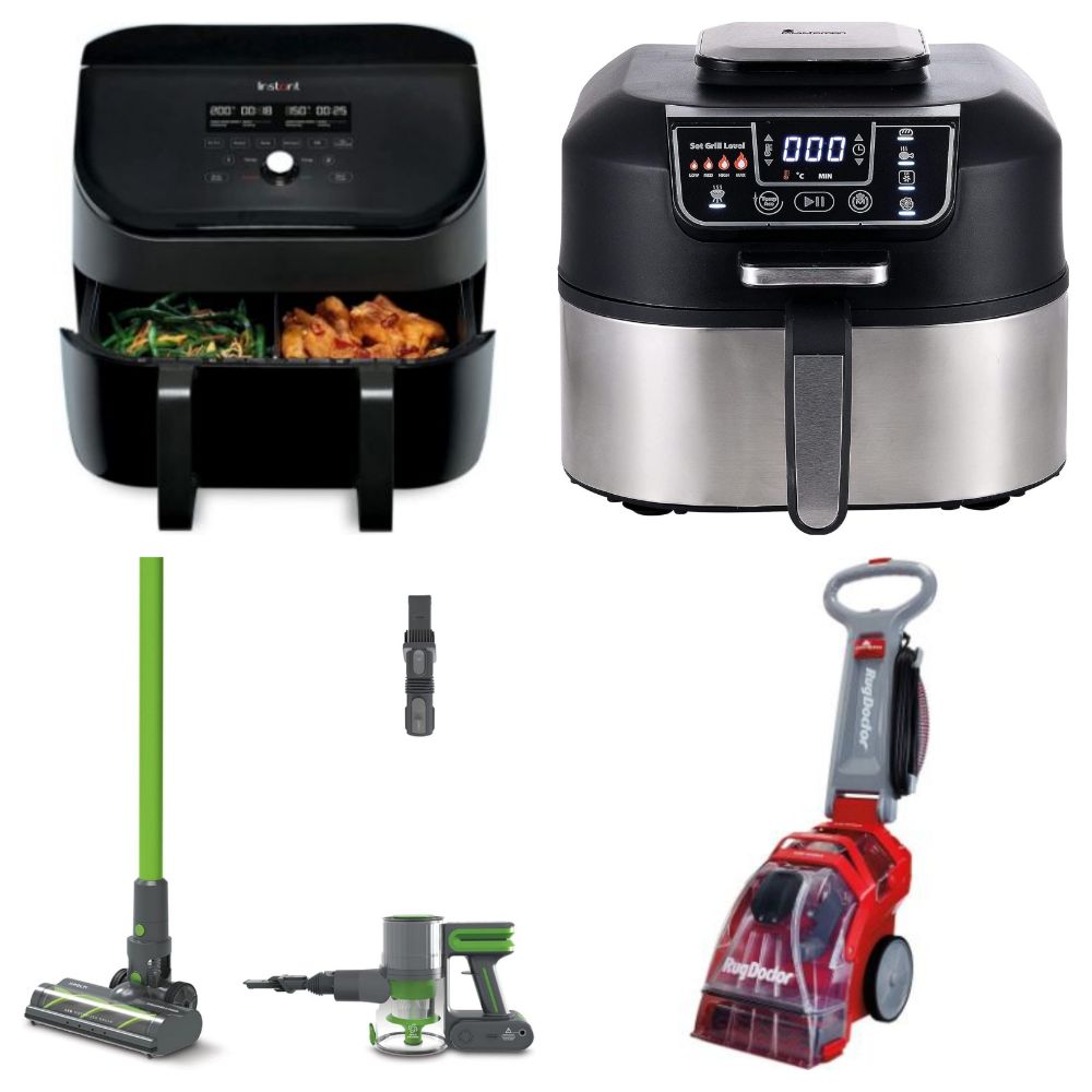 Ideal World Liquidation Sale - Trade & Single Lots of Brand New & Boxed Vortex 8 in 1 Air Fryers, Rug Doctors, Robot Vacuums, Power Tools & More