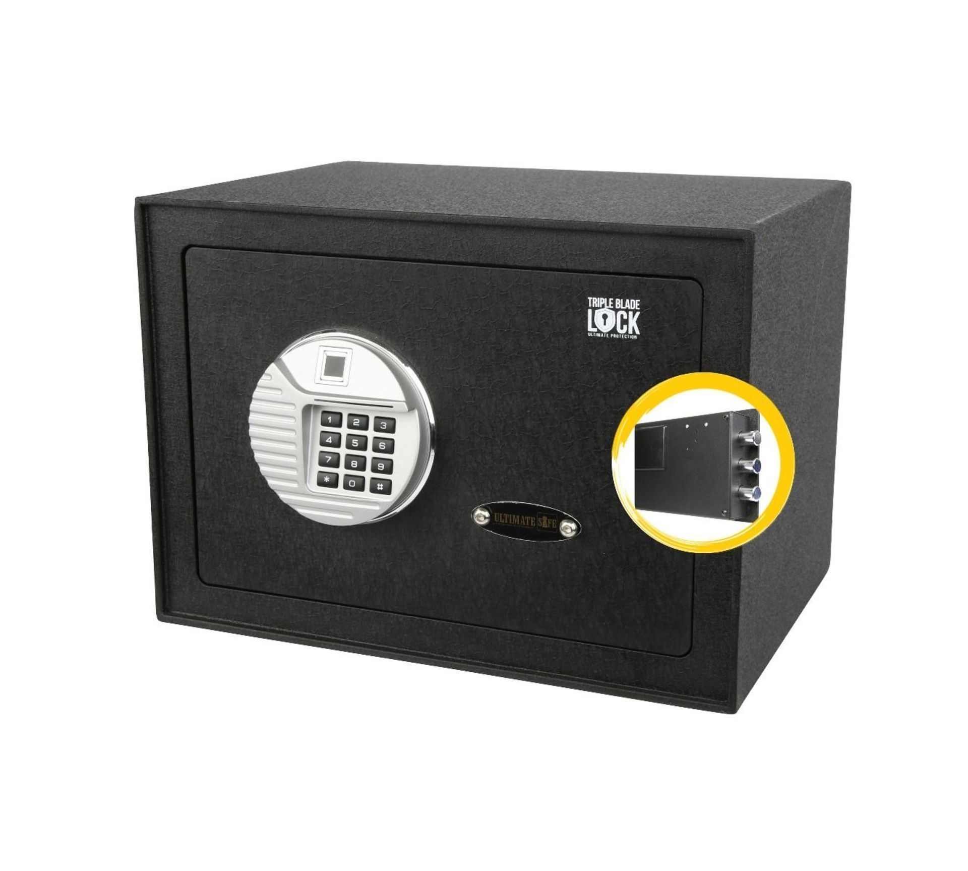 New & Boxed Ultimate Safe® 25BIOM Digital Home Safe with Fingerprint Lock (16L). Features: MAXIMUM