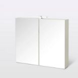 2 X COOKE AND LEWIS INDRA WHITE MIRRORED BATHROOM CABINET 600 X 670MM R13-11