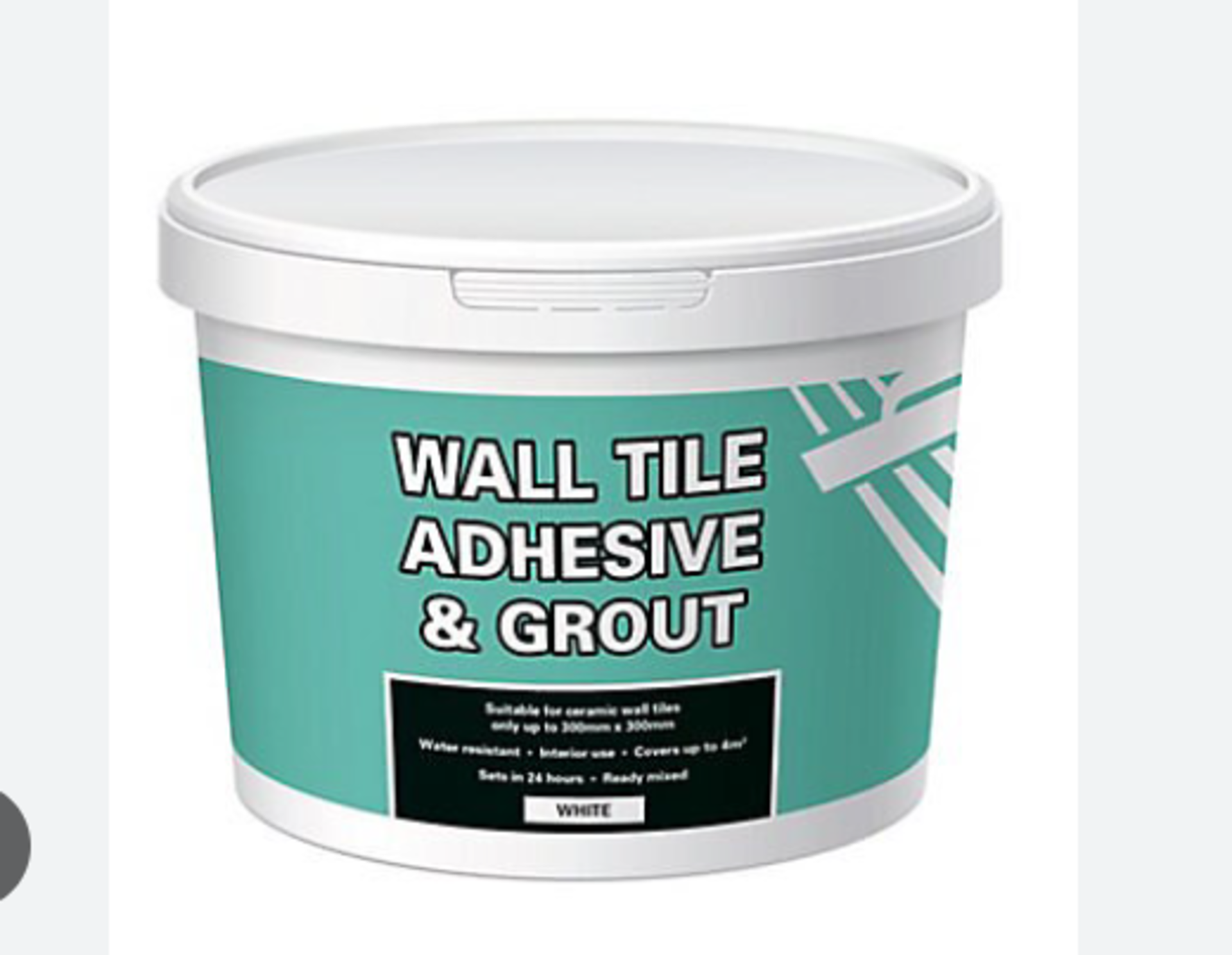 15 X 6.6KG TUBS OF WALL AND TILE ADHESIVE & GROUT. WATER RESISANT, INTERIOR USE, EACH TUB COVERS