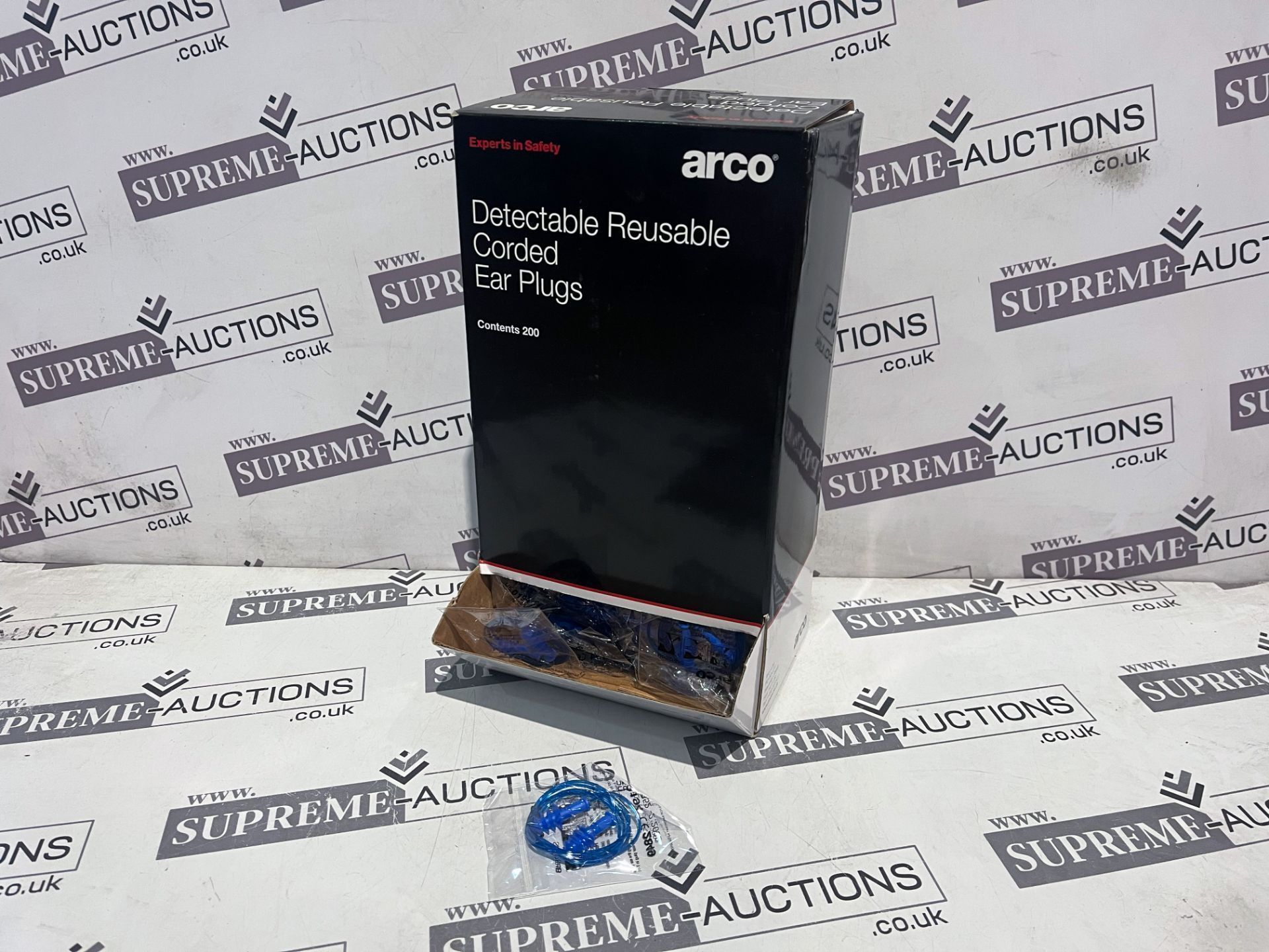 TRADE LOT 10 X BRAND NEW PACK OF 200 ARCO CORDED DETECTABLE REUSABLE EARPLUGS RRP £299 PER PACK