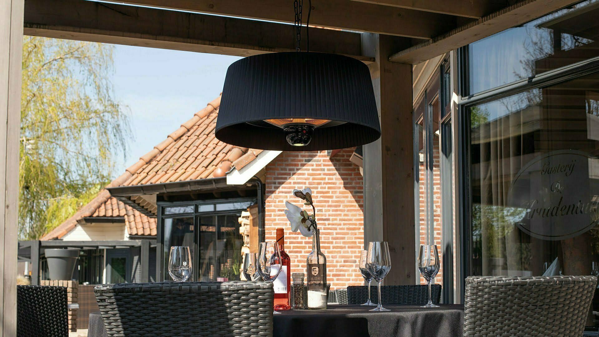 BRAND NEW SUNRED ARTIX CORDA HANGING 1800 PATIO HEATER BLACK RRP £399 S1-9