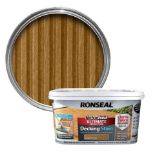 8 X BRAND NEW RONSEAL PERFECT FINISH DECKING STAIN COUNTRY OAK 2.5LT RRP £48 EACH