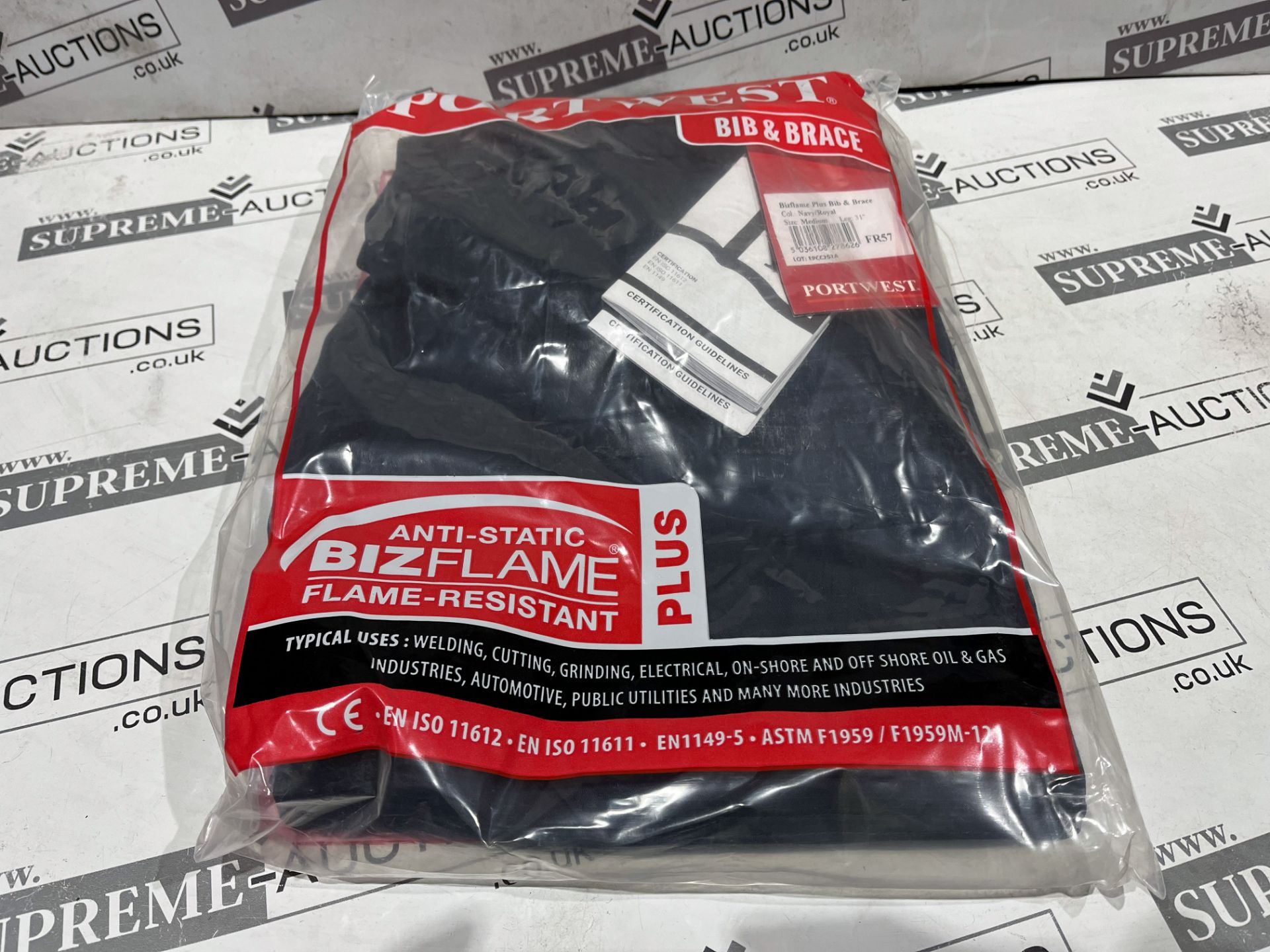 9 X BRAND NEW PORTWEST BIZFLAME PLUS BIB AND BRACE SIZE MEDIUM R9-6