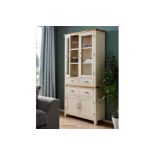 Brand New Norfolk Two Tone Oak and Oak Veneer Tall Display Unit rrp £699 (JS562) db