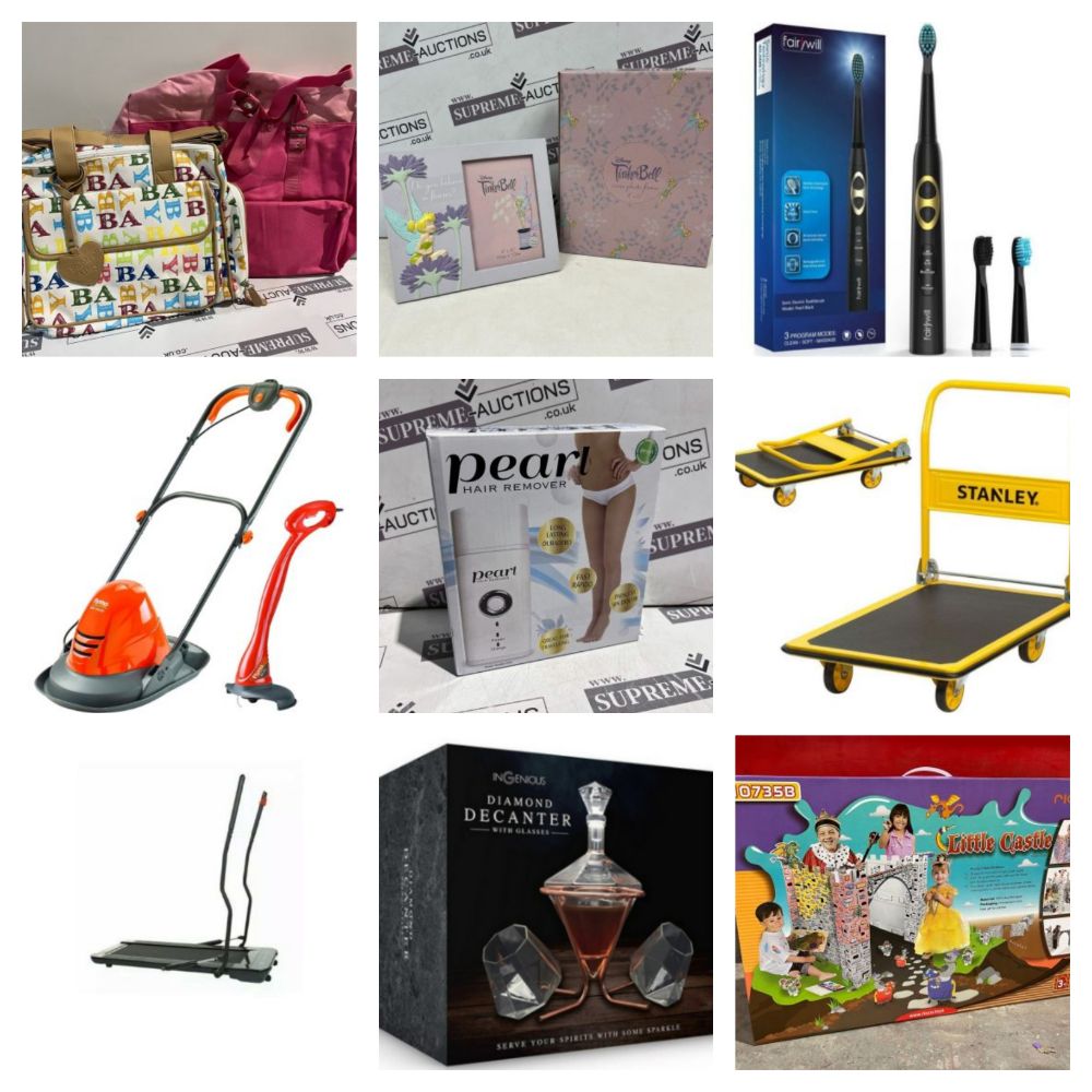 TRADE LIQUIDATION GYM EQUIPMENT, LAPTOPS, TOOLS, TOYS, HOMEWARES, CHRISTMAS GOODS, BRANDED CLOTHING, DIY GARDEN, PALLET LOTS, LIGHTING AND MORE