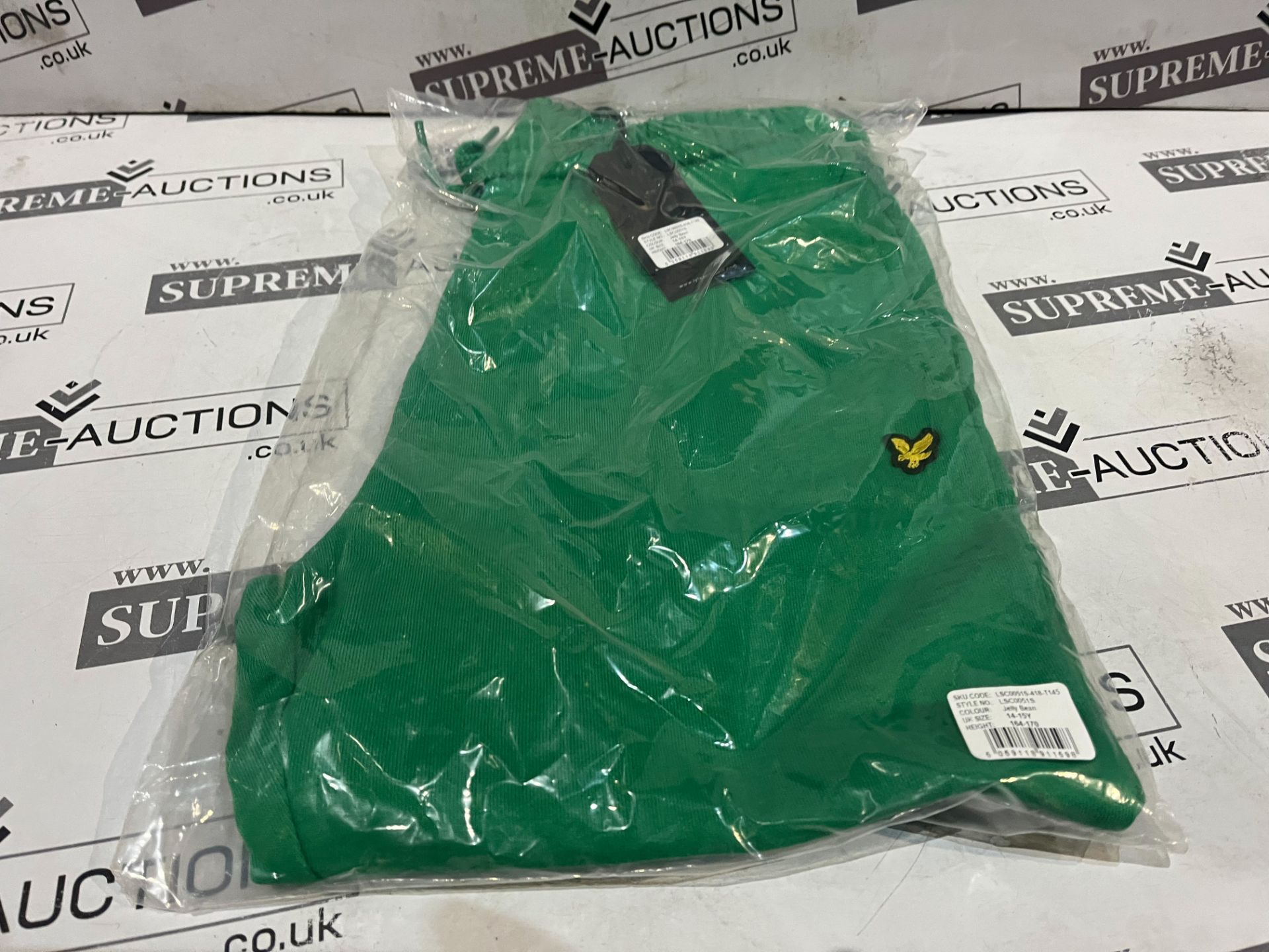 (NO VAT) 9 X BRAND NEW LYLE AND SCOTT JELLY BEAN GREEN JOGGERS AGE 14-15 R18-4