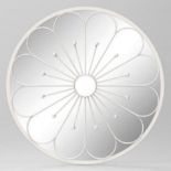 BRAND NEW 80CM WHITE FLOWER MIRROR ROUND RRP £119 R10-11