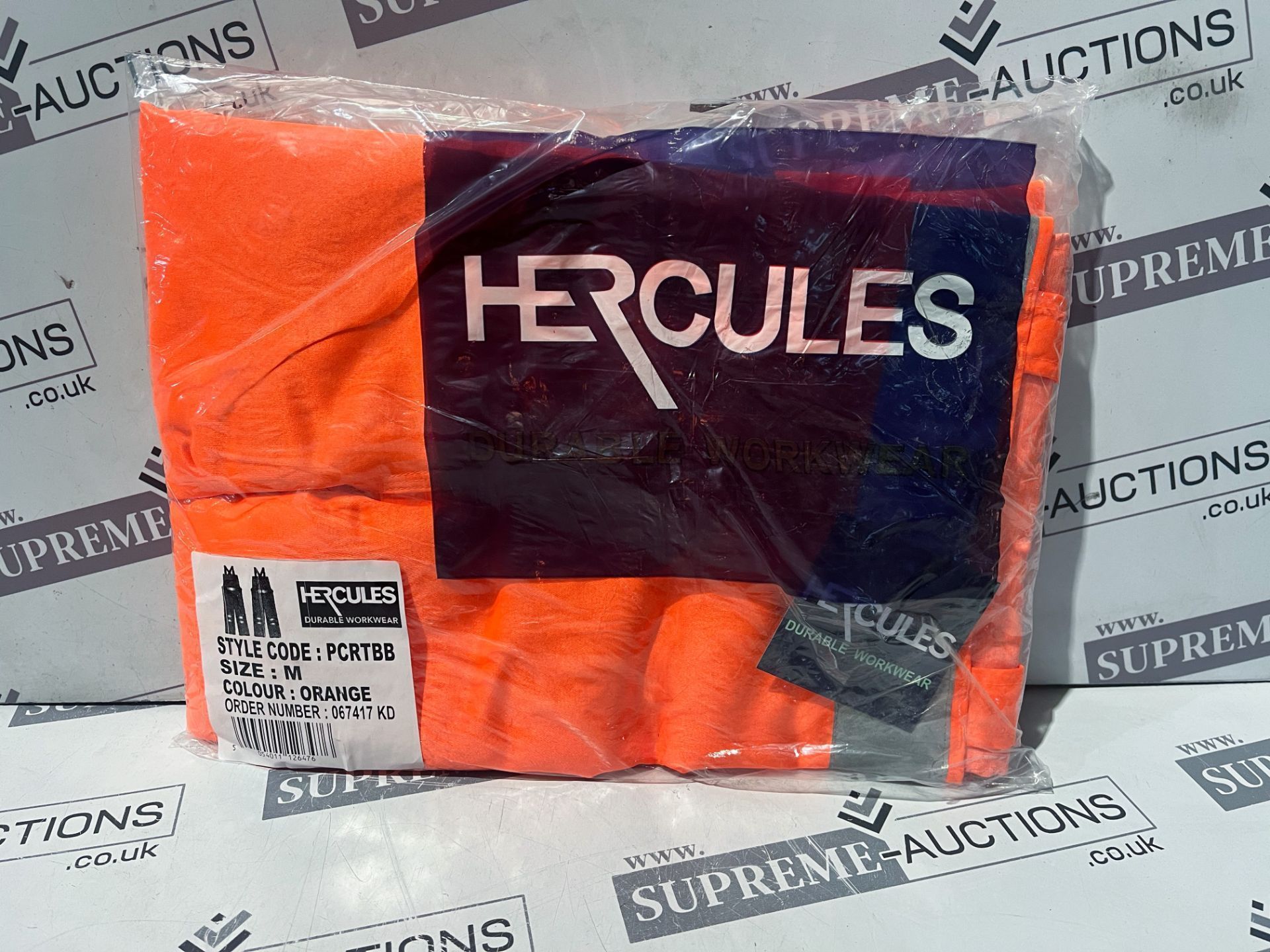 20 X BRAND NEW HERCULES DURABLE WORKWEAR BIB AND BRACE HI VIS ORANGE (SIZES MAY VARY) R3.6