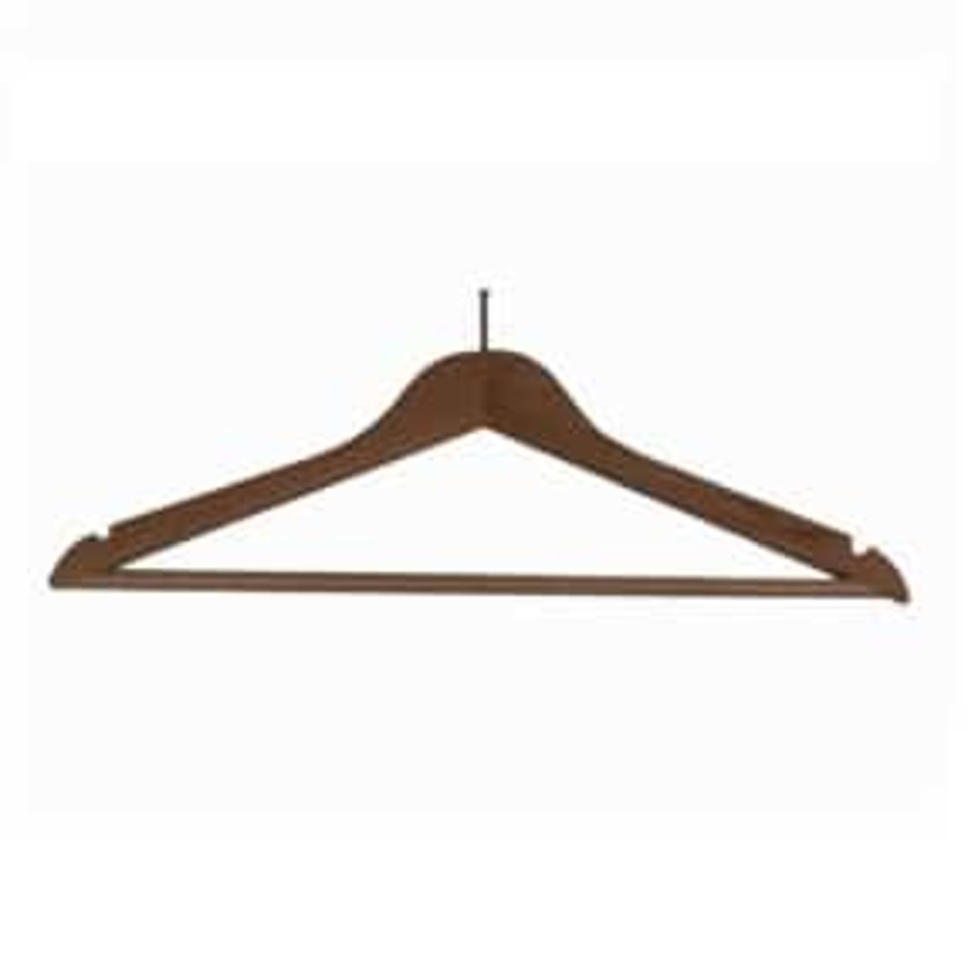 PALLET TO INCLUDE 800 X BRAND NEW DARK WOOD SECURITY HANGERS R15-2