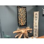 HUGE 120CM TALL TEAK ROOTWOOD RUSTIC WALL ART DÉCOR IN BLACK FRAME (PLEASE NOTE EVERY ONE IS