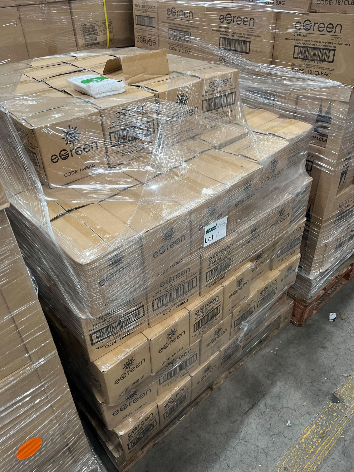 TRADE PALLET TO CONTAIN 2390x BRAND NEW EGREEN Packs Of 100 White Plastic Teaspoons - Image 2 of 2