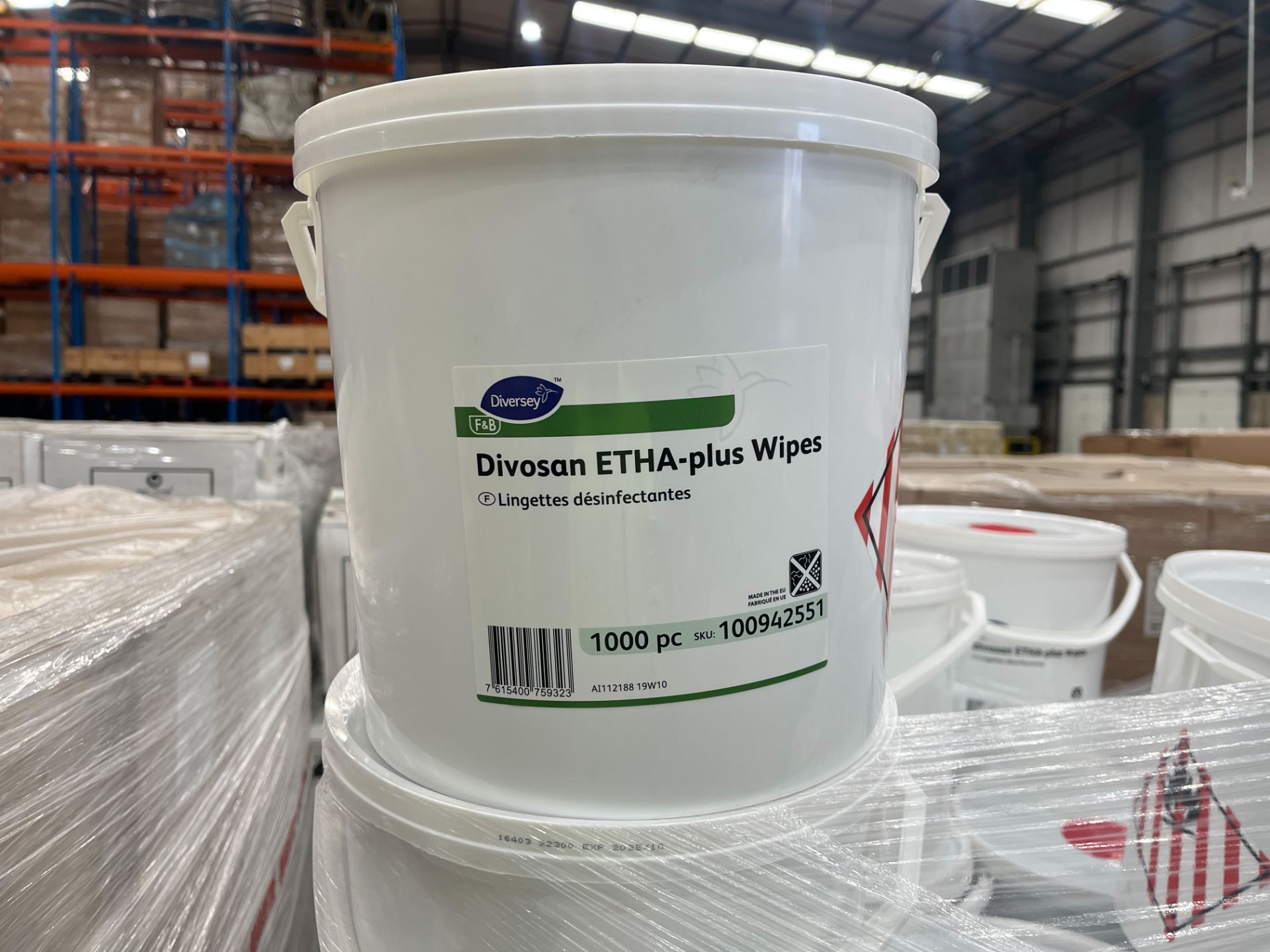 TRADE PALLET TO CONTAIN 54x BRAND NEW DIVERSY 1000pc Divosan ETHA-Plus Wipes