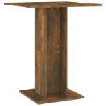vidaXL Bistro Table Smoked Oak 60x60x75 cm Engineered Wood. - SR48. This bistro table with a stylish