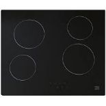 Cooke & Lewis CLCER60A 59cm Ceramic Hob - Black. -R46. This 4 zone, touch operated ceramic hob