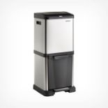 34L Stainless Steel Recycle Bin. - S2.6 This vertically designed waste separation system offers a