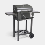 Compact Charcoal BBQ. - S2BW. Also featured are two foldable side tables for holding your cooking