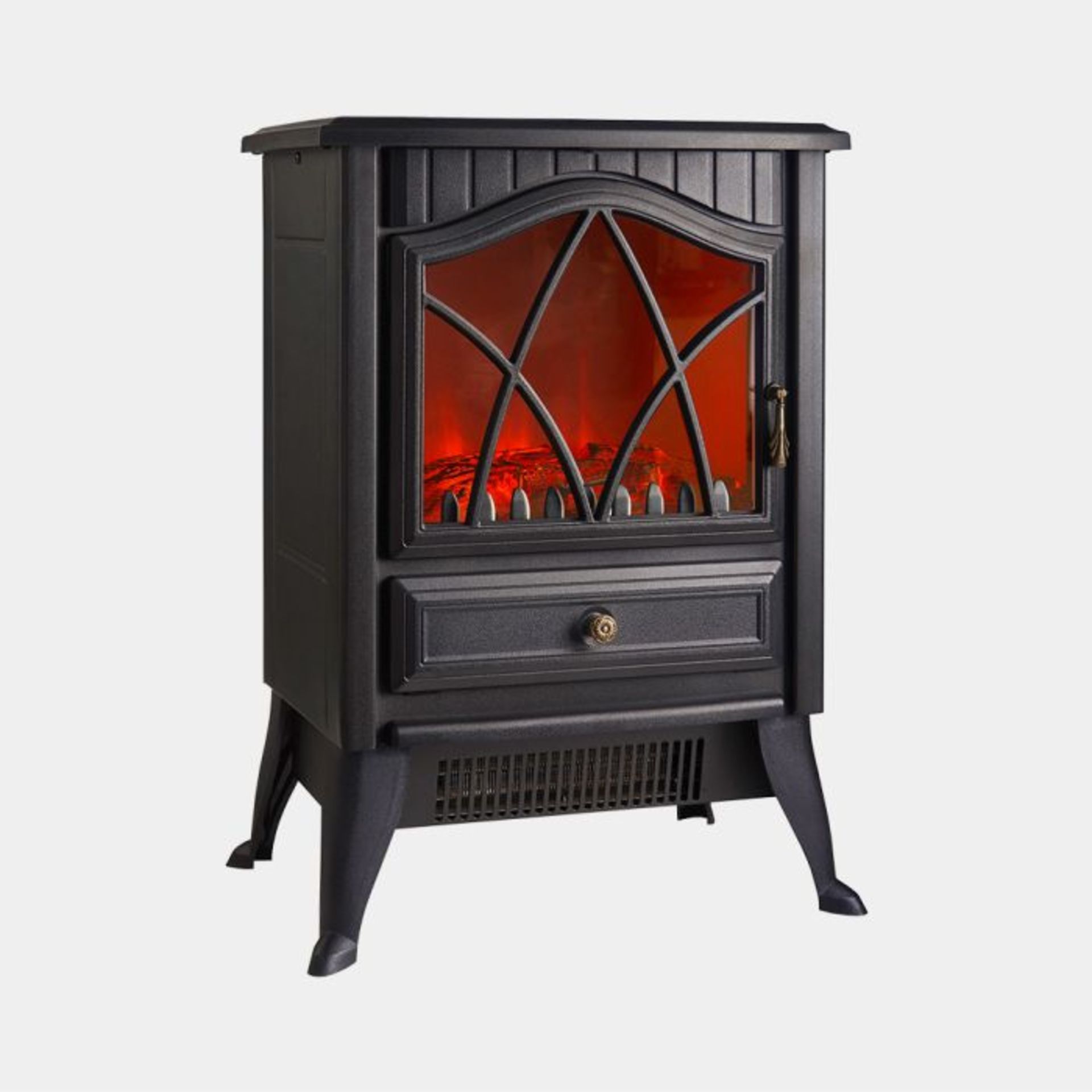 1850W Small Black Stove Heater. - S2BW. The electric fire heats rooms up to 17m² and benefits from